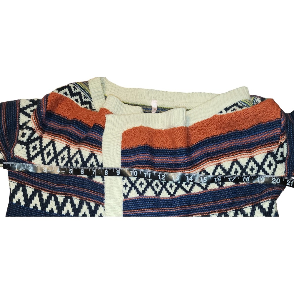 Ekklesia Aztec Southwestern Stripe Open Front Cardigan Sweater 1 Size Fits Most - Picture 5 of 6